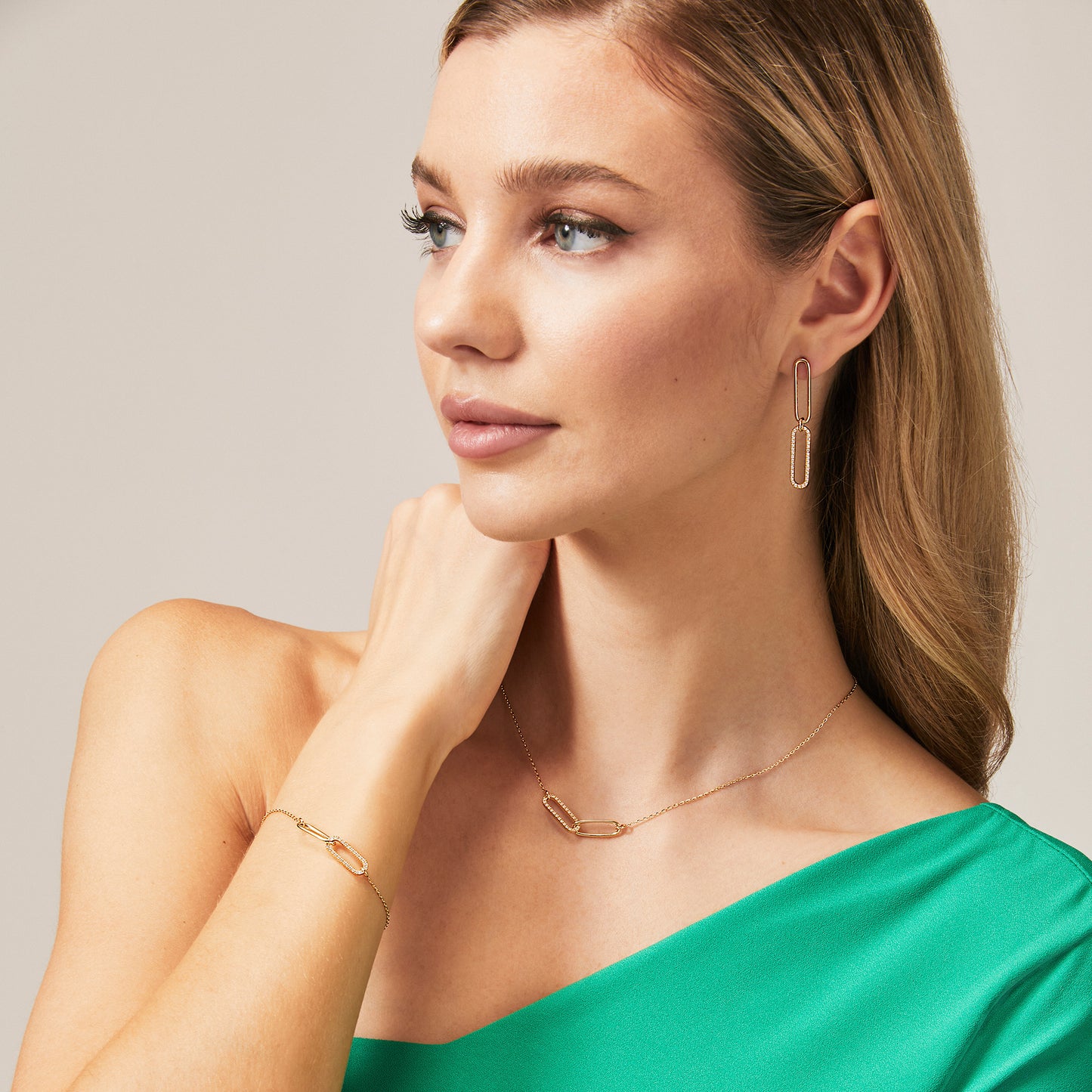 9ct Yellow Gold Cubic Zirconia Infinity Bracelet