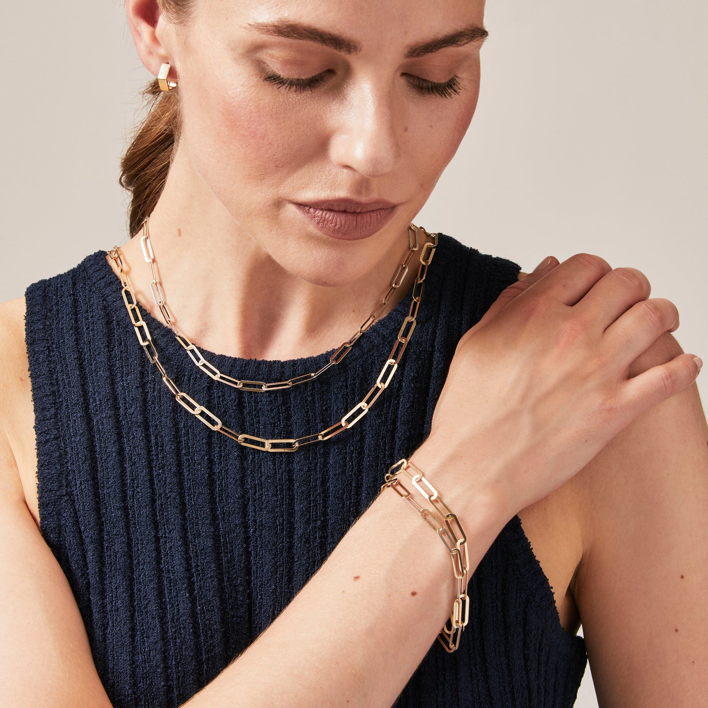 9ct Yellow Gold Paper link Bracelet