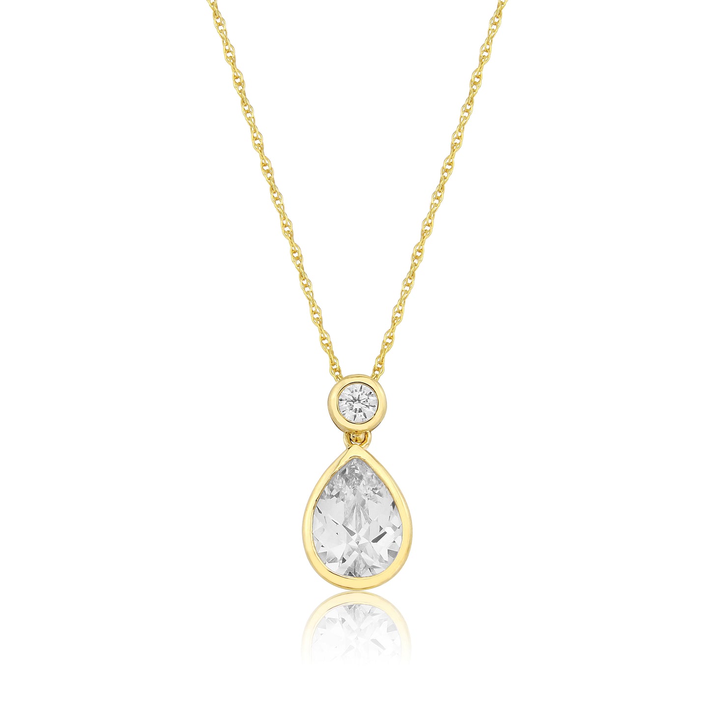 9ct Yellow Gold Cubic Zirconia Pendant