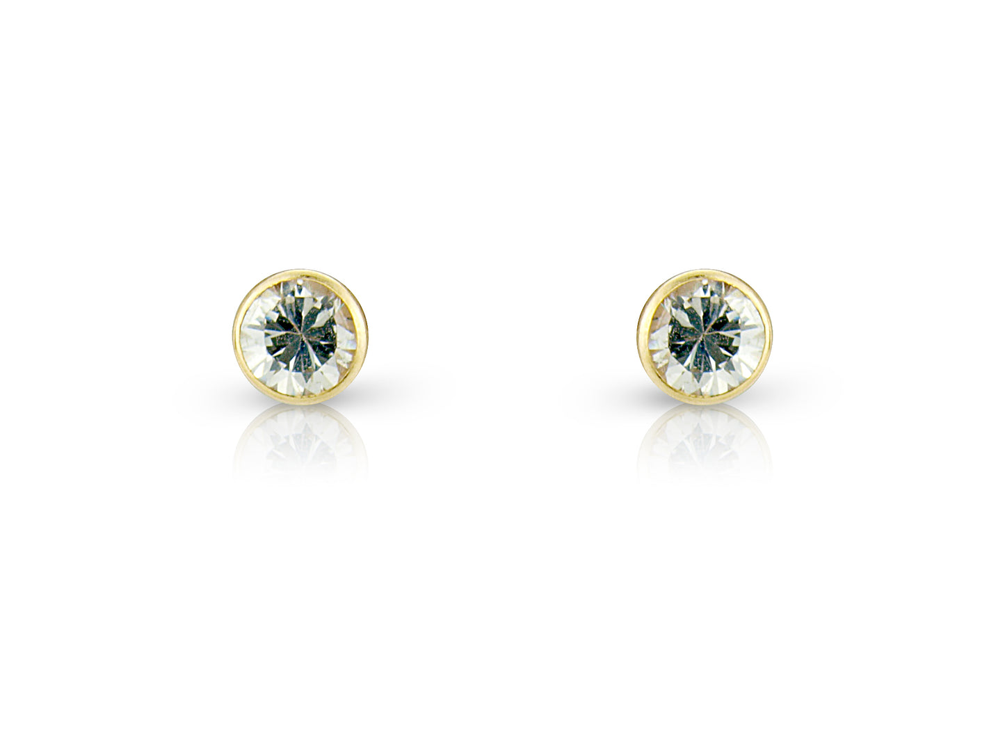 9ct Yellow Gold Cubic Zirconia Stud Earrings