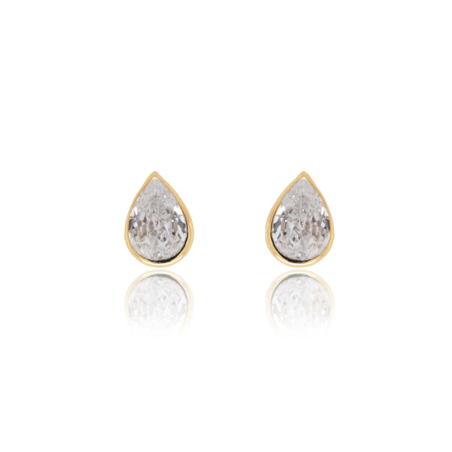 9ct Yellow Gold Pear Shape Stud Earrings