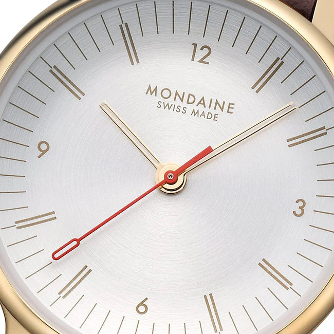 Mondaine Doppio 33mm Brown Vegan Leather Strap