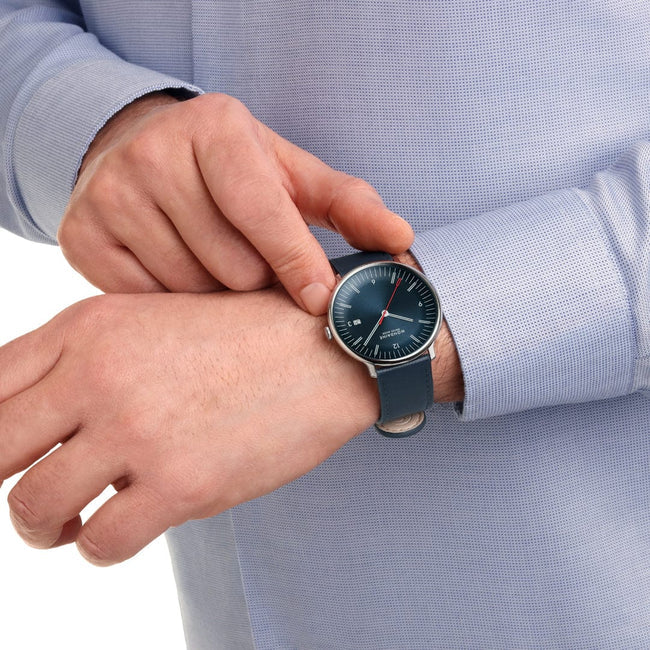 Mondaine Doppio 41mm Blue Dial Set Vegan Leather Strap