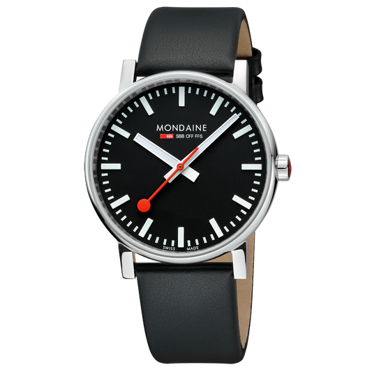 Mondaine Evo2 43mm Gents Watch Black