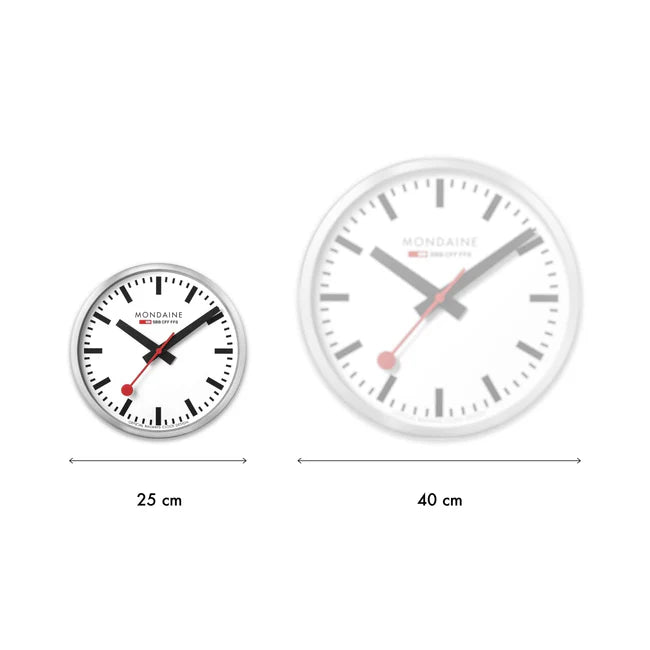 Mondaine 25cm Wall Clock White Frame