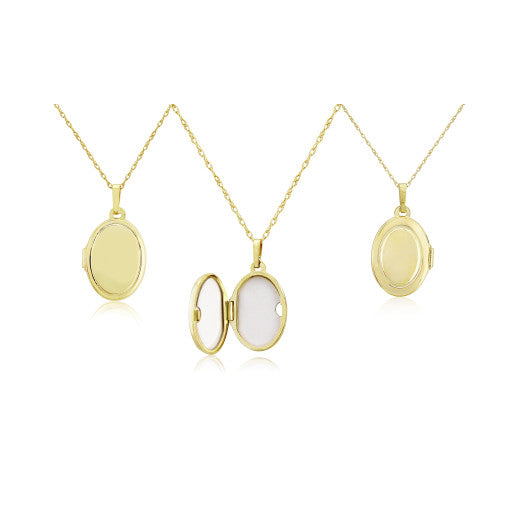 9ct Yellow Gold Plain Oval Locket