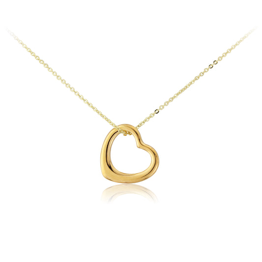 9ct Yellow Gold Open Heart Pendant