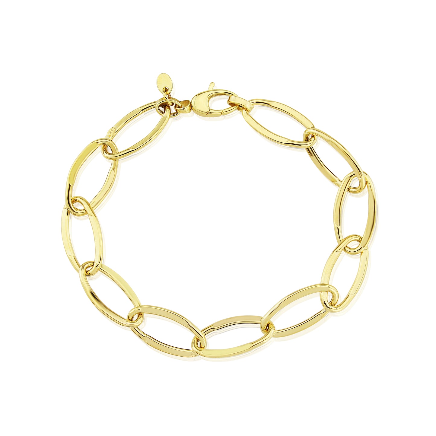 9ct Yellow Gold Open Oval Link Bracelet