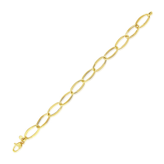 9ct Yellow Gold Open Oval Link Bracelet