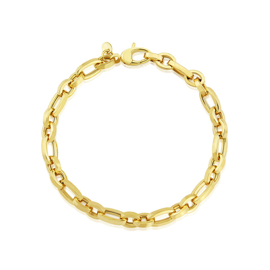 9ct Yellow Gold Fancy Oval Link Bracelet