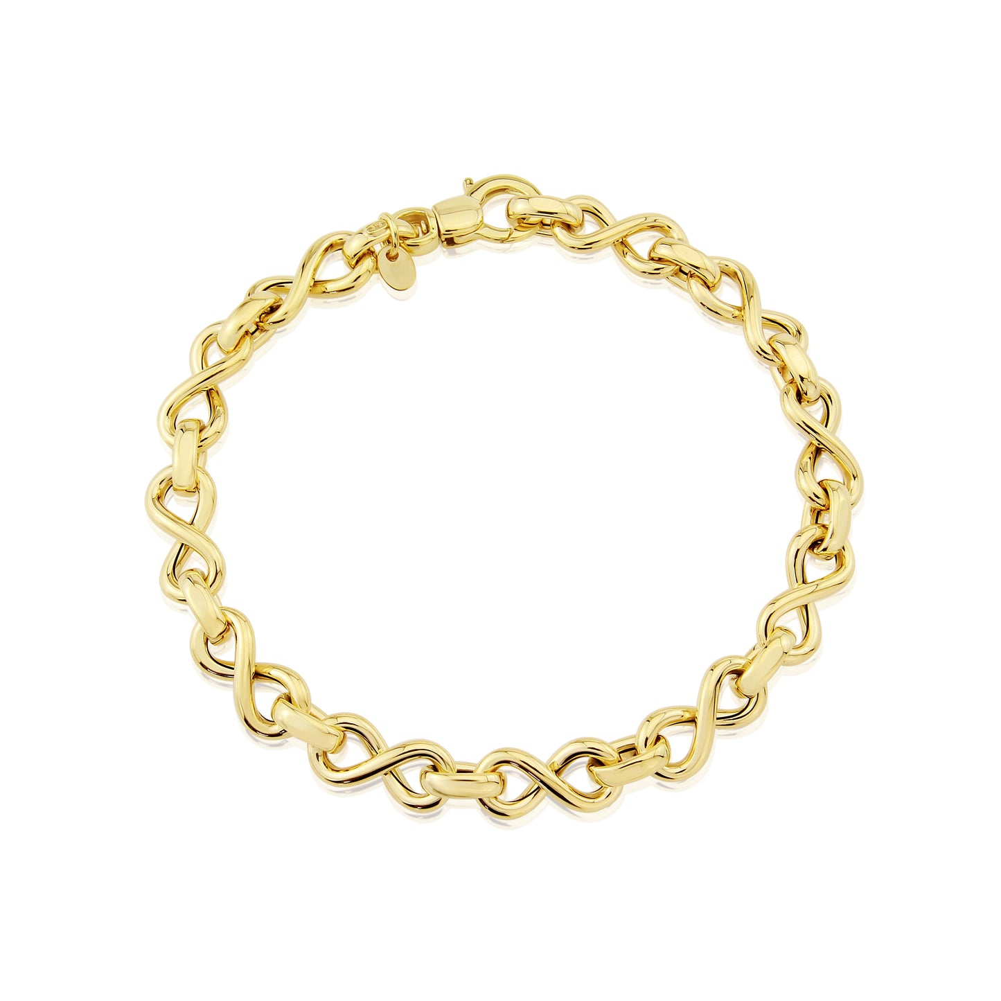 9ct Yellow Gold Infinity Link Bracelet