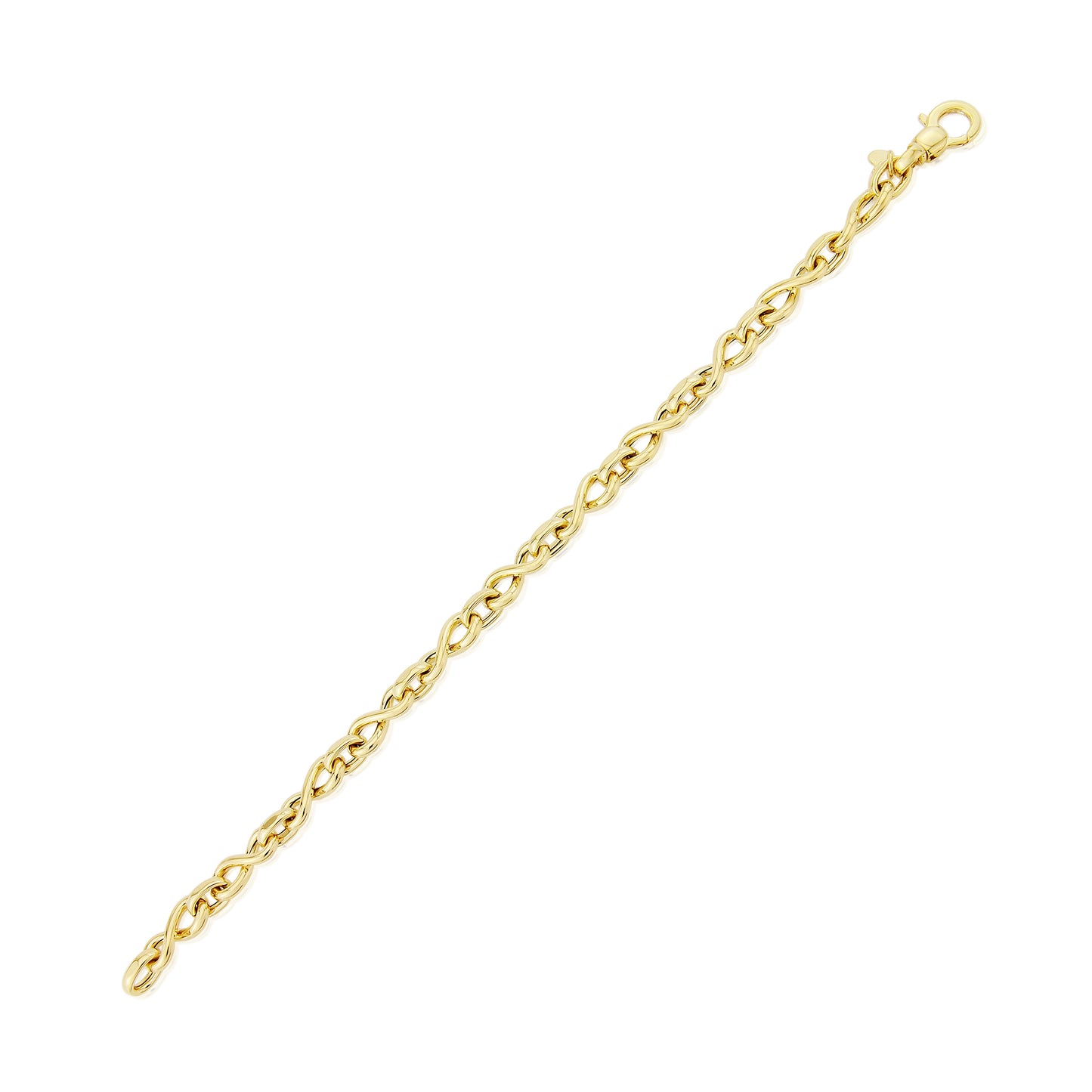 9ct Yellow Gold Infinity Link Bracelet