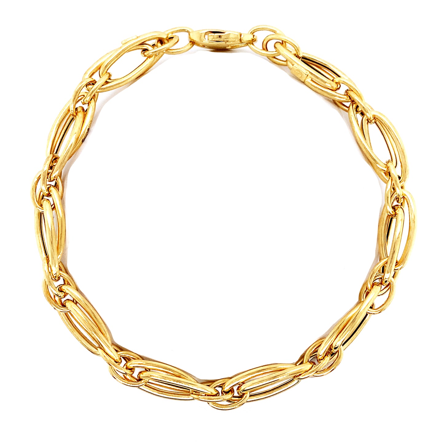 9ct Yellow Gold Oval Rope Link Bracelet