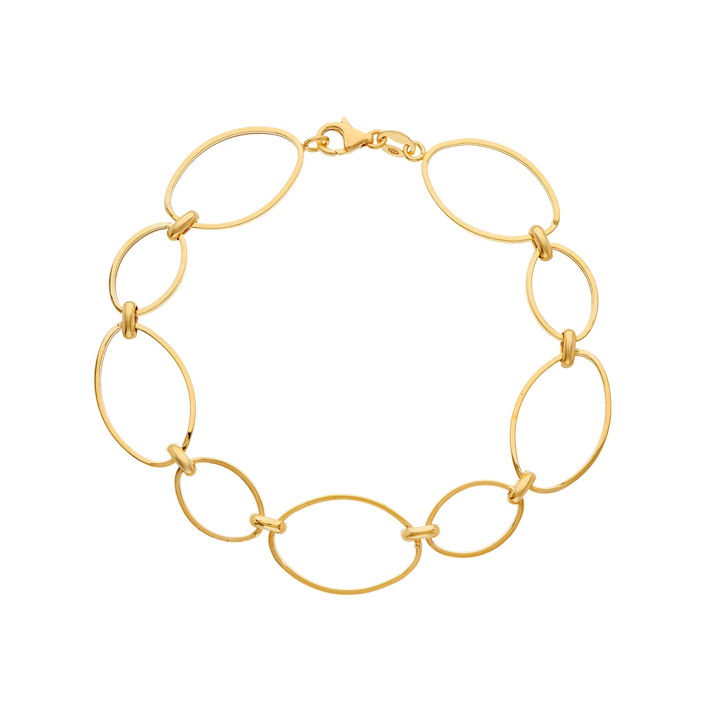 9ct Yellow Gold Open Oval Link Bracelet