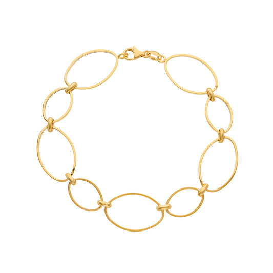 9ct Yellow Gold Open Oval Link Bracelet