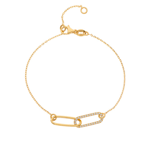 9ct Yellow Gold Cubic Zirconia Infinity Bracelet