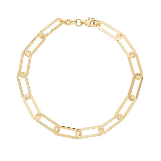 9ct Yellow Gold Paper link Bracelet