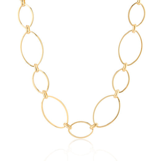 9ct Yellow Gold Open Oval Link Necklace