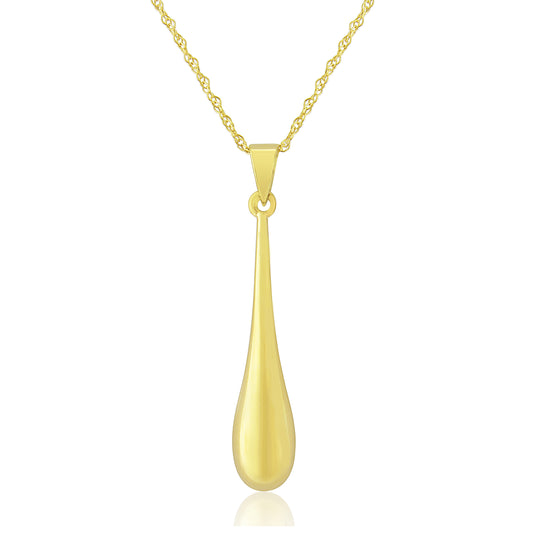 9ct Yellow Gold Teardrop Pendant