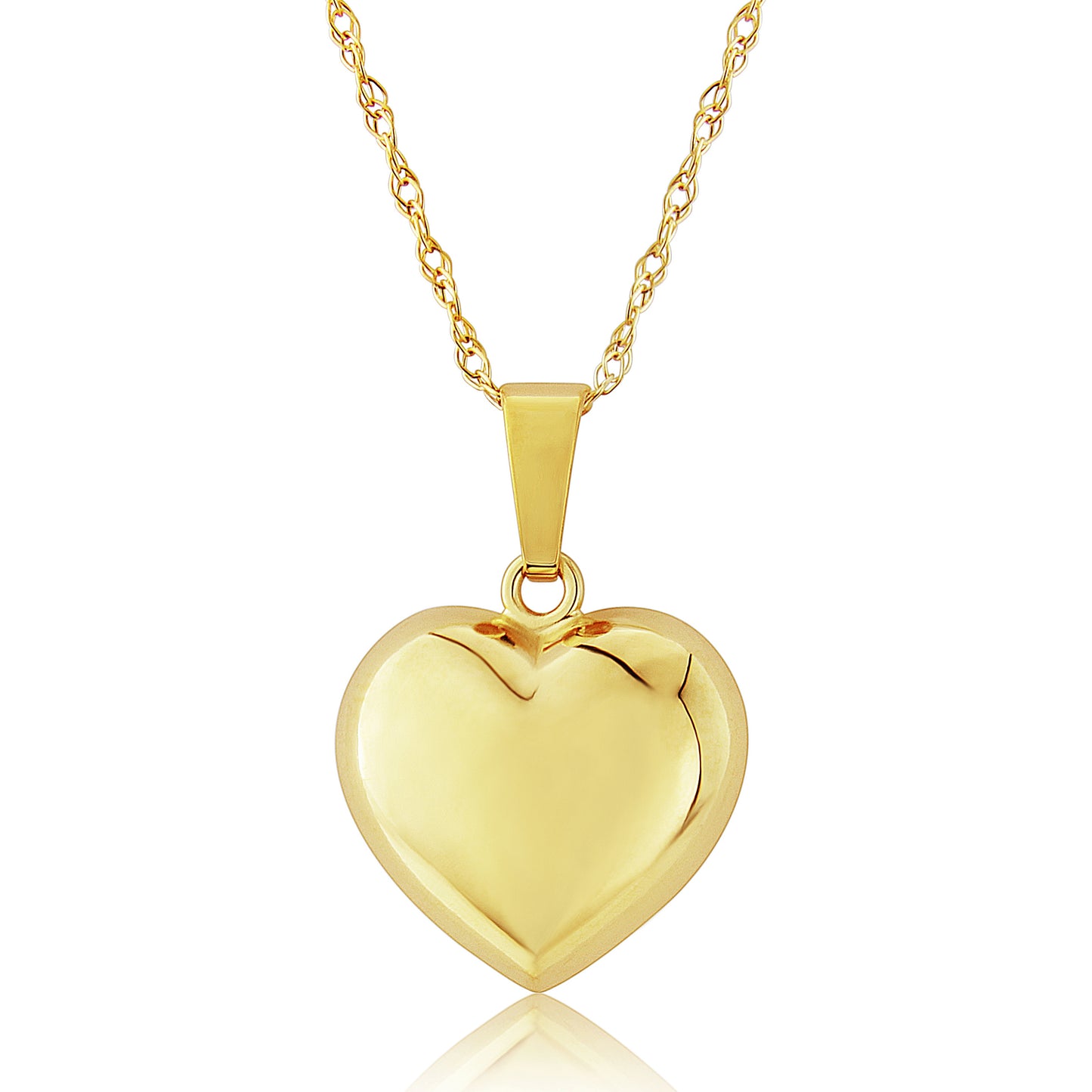 9ct Yellow Gold Puffed Heart Pendant