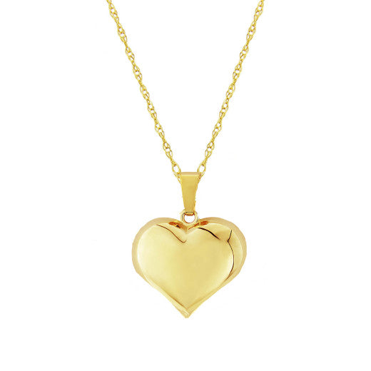 9ct Yellow Gold Textured Heart Pendant