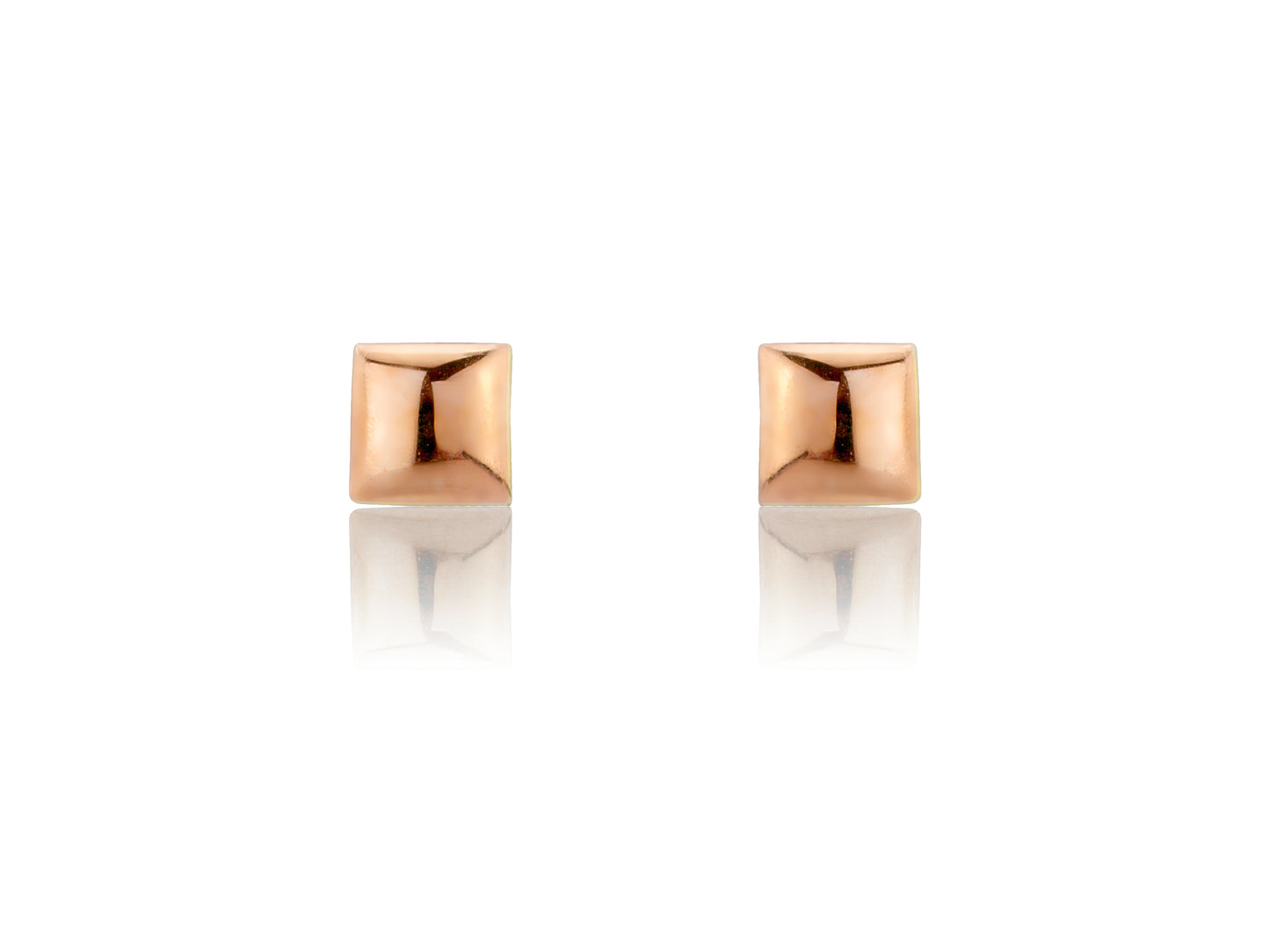 9ct Rose Gold Square 5mm Stud Earrings