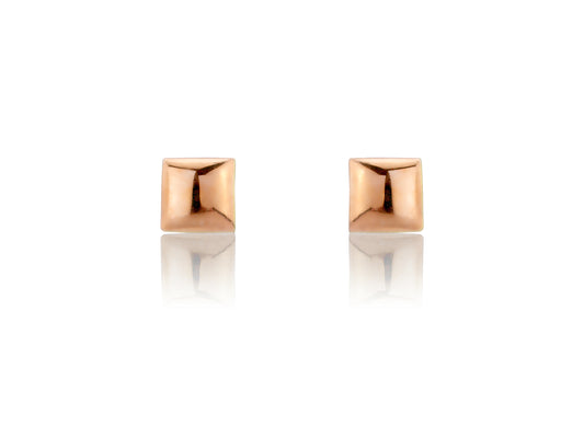 9ct Rose Gold Square 5mm Stud Earrings