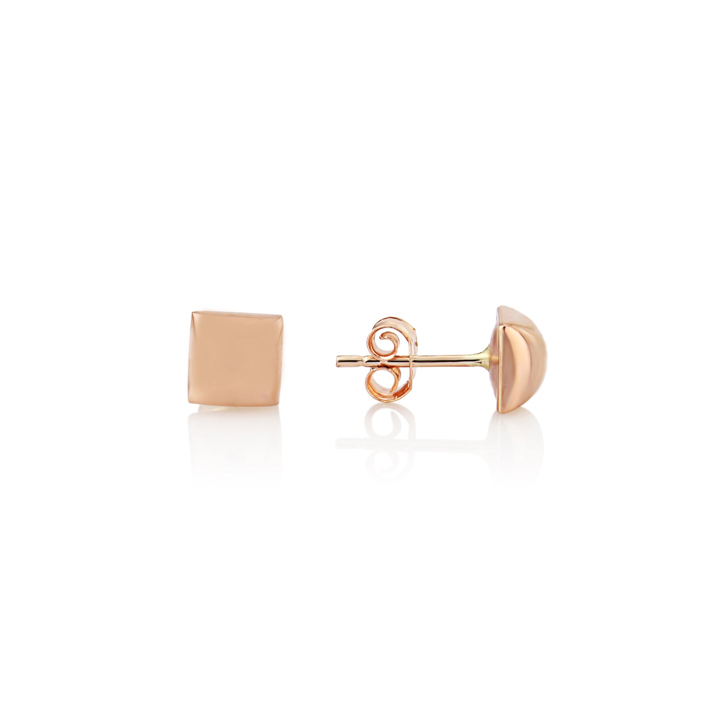 9ct Rose Gold Square 5mm Stud Earrings