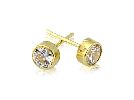 9ct Yellow Gold Cubic Zirconia Stud Earrings