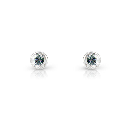 9ct White Gold Cubic Zirconia Stud Earrings