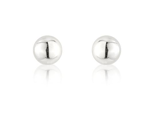 9ct White Gold 7mm Ball Stud Earrings