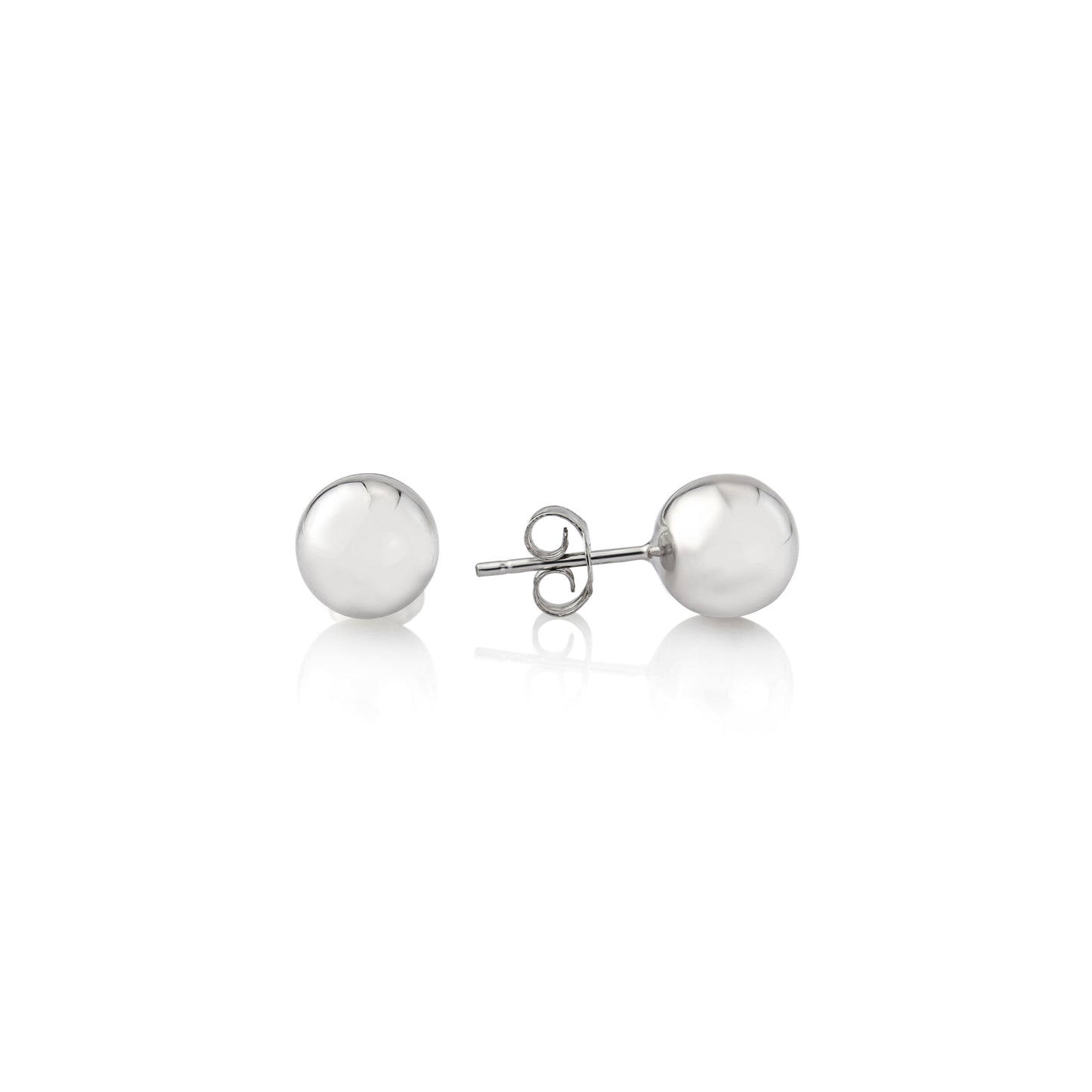 9ct White Gold 7mm Ball Stud Earrings