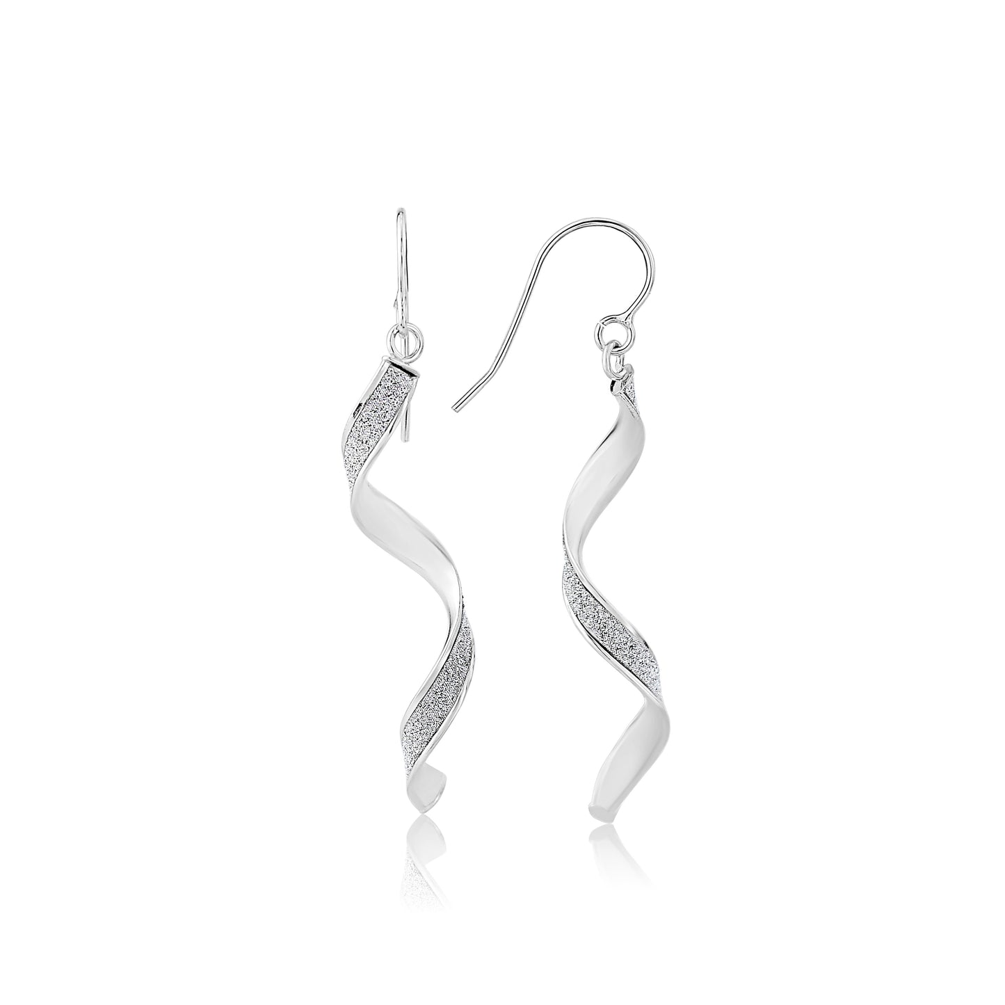 9ct White Gold Glitter Drop Earrings