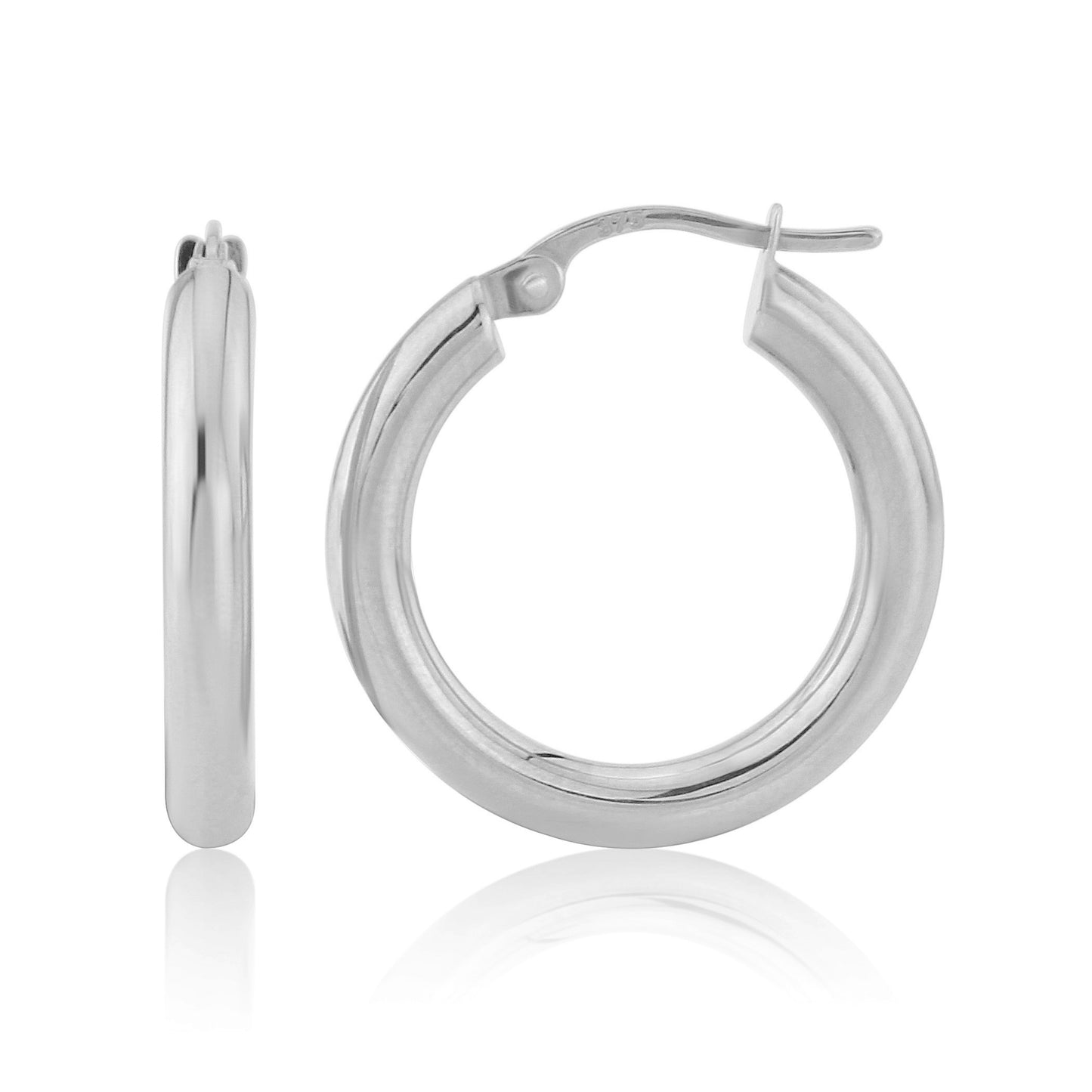 9ct White Gold Small Hoop Earring