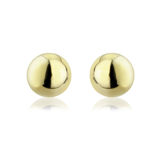 9ct Yellow Gold 10mm Ball Stud Earrings