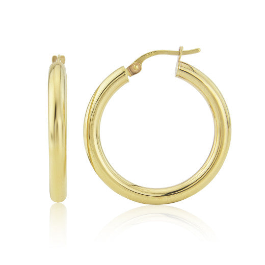 9ct Yellow Gold Medium Hoop Earrings