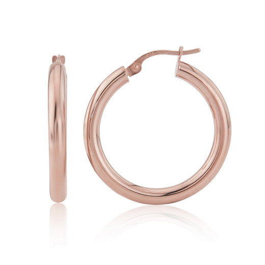 9ct Rose Gold Medium Hoop Earring