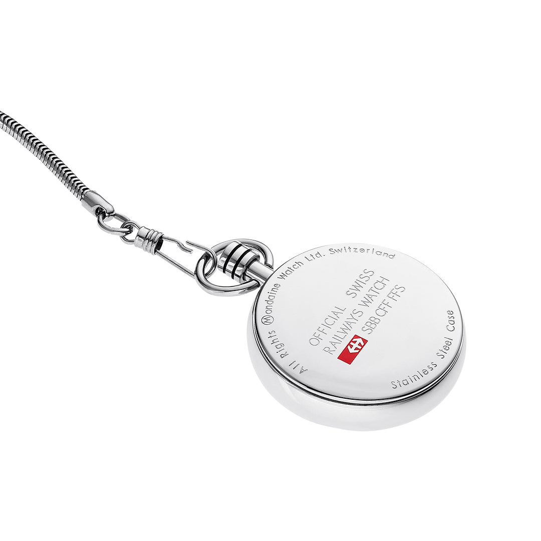 Mondaine Pocket Watch 43mm White Dial