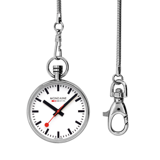 Mondaine Pocket Watch 43mm White Dial