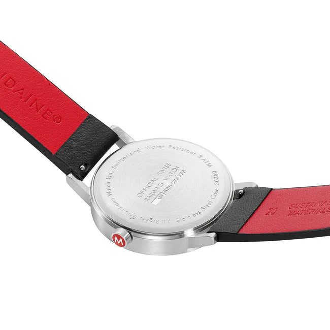 Mondaine Classic 40mm Vegan Grape Leather Strap