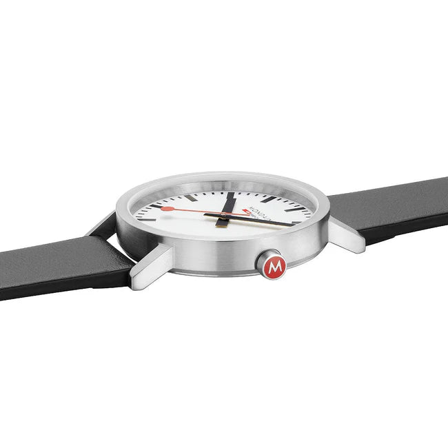 Mondaine Classic 40mm Vegan Grape Leather Strap