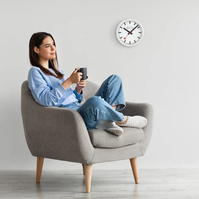 Mondaine 25cm Wall Clock White Frame