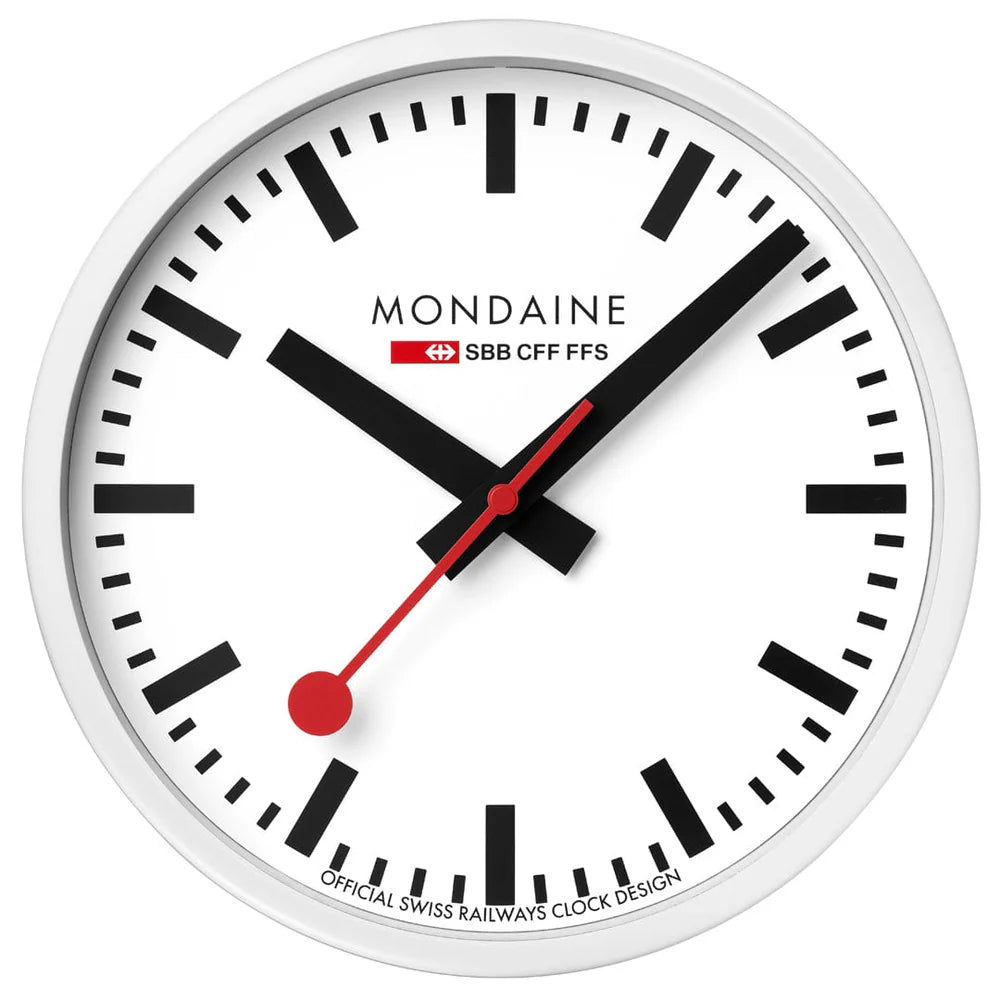 Mondaine 25cm Wall Clock White Frame