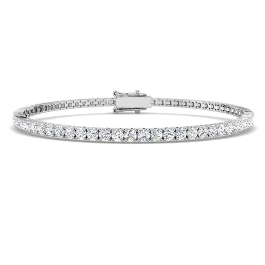 18ct White Gold Diamond Tennis Bracelet 3.00ct