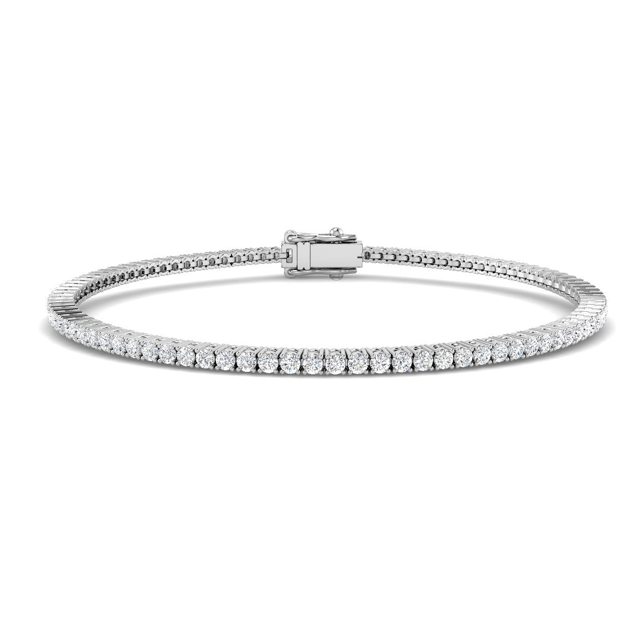 9ct White Gold Diamond Tennis Bracelet 1.58ct