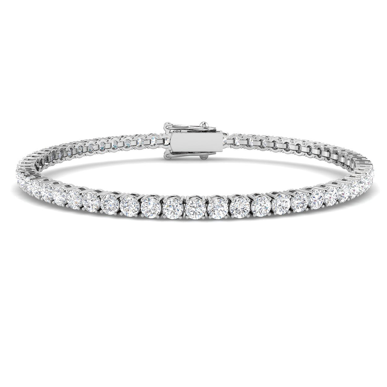 9ct White Gold Diamond Tennis Bracelet 4.00ct