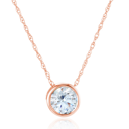 9ct Rose Gold Hidden Heart Cubic Zirconia Pendant