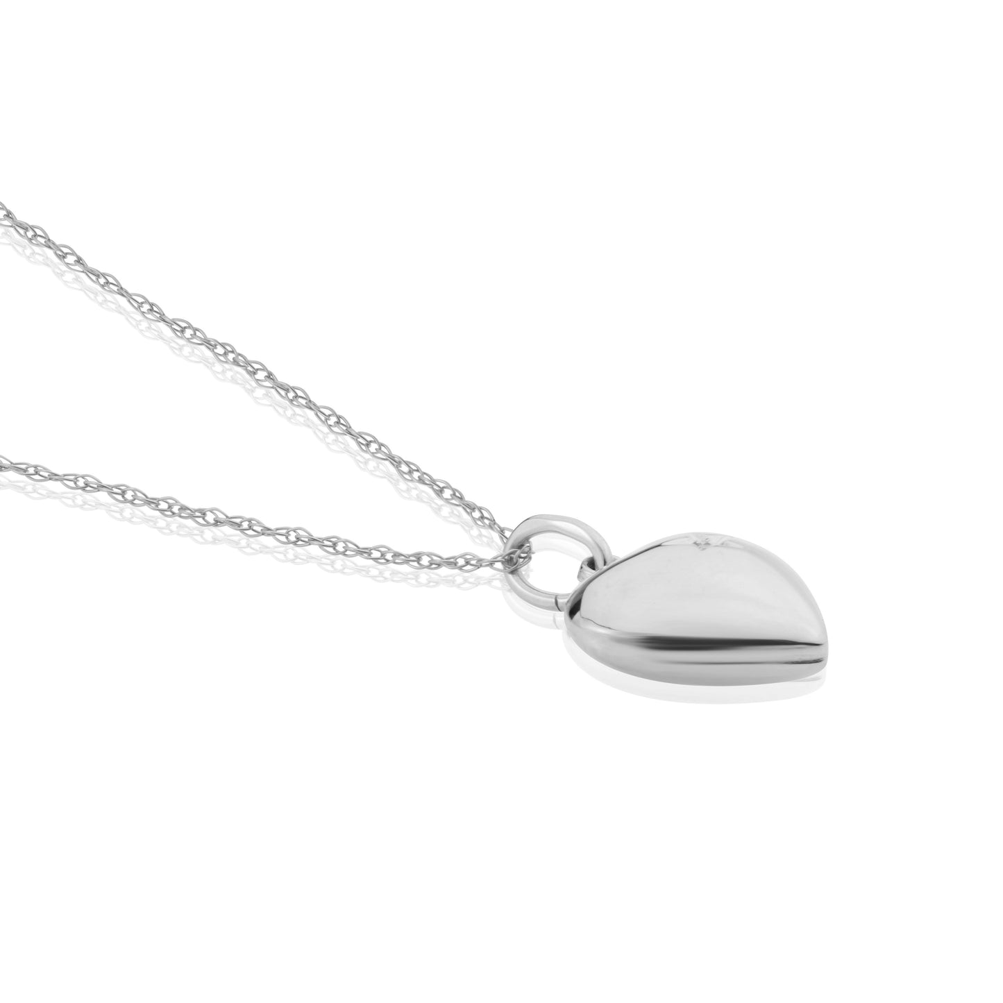 9ct White Gold Diamond Heart Pendant