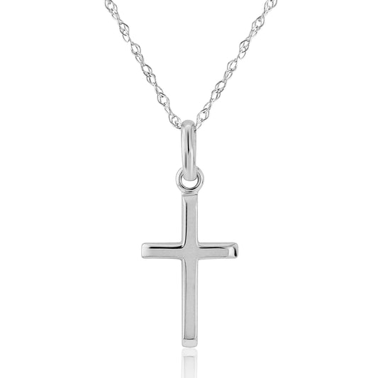 9ct White Gold Cross Pendant