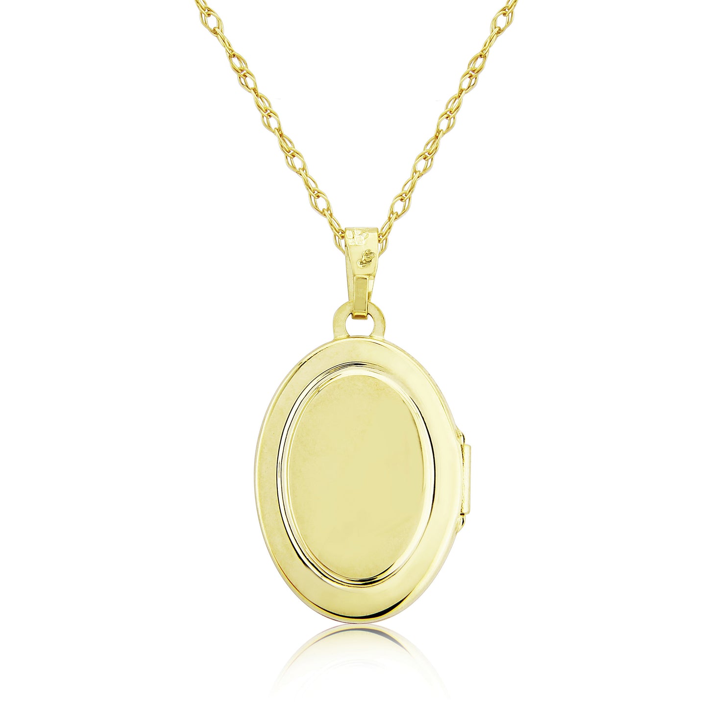 9ct Yellow Gold Diamond Oval Locket